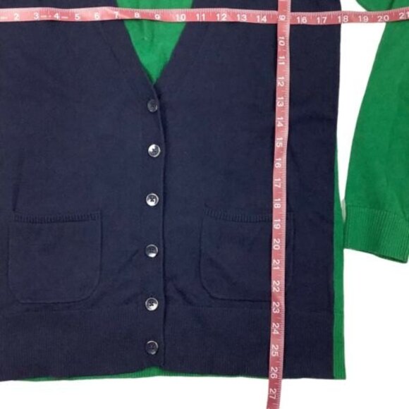 Tommy Hilfiger V Neck Preppy Grandpa Cardigan Sweater Women's Men's S Green Blue - Picture 6 of 8